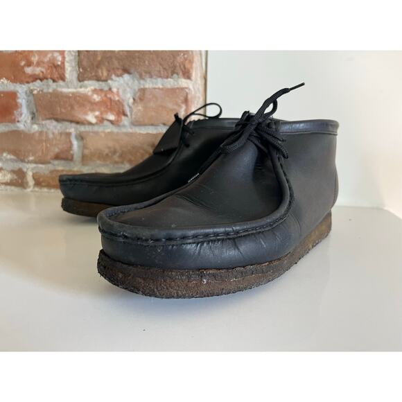 Clark’s‎ Wallace Desert Chukka Boots Black Leather Men’s Size 11.5M - Picture 2 of 9